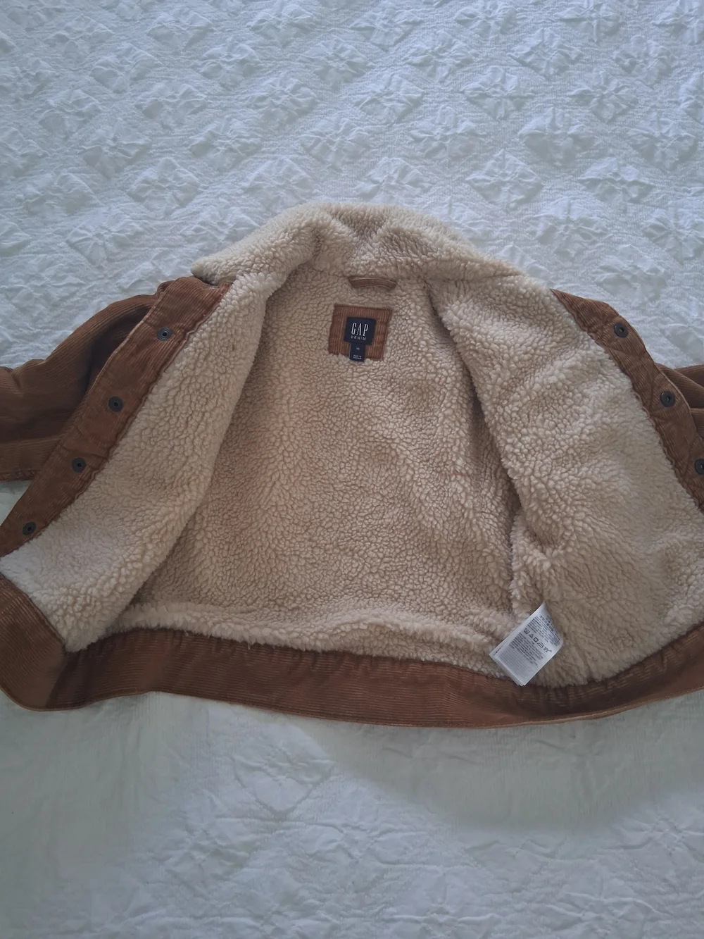 GAP Kids Sherpa-Lined Corduroy Jacket Sable Brown Size XS (4-5) Years